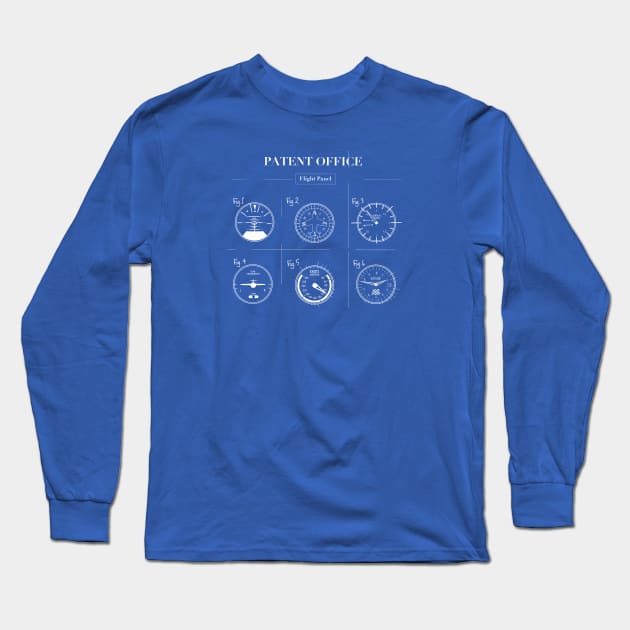 Flight Panel Blueprint Long Sleeve T-Shirt by jaynadian